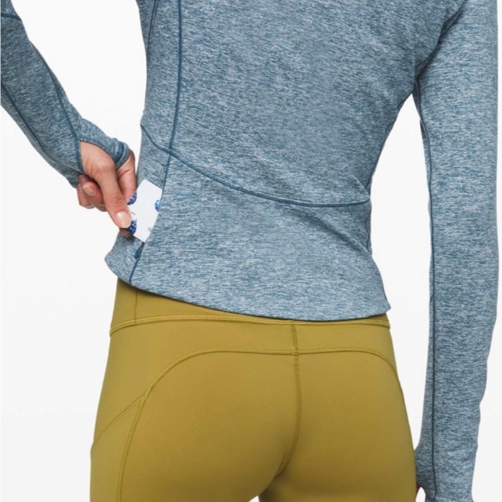 Lululemon Always Alert 1/2 Zip Heathered Petrol Blue Size 6 - Picture 3 of 11